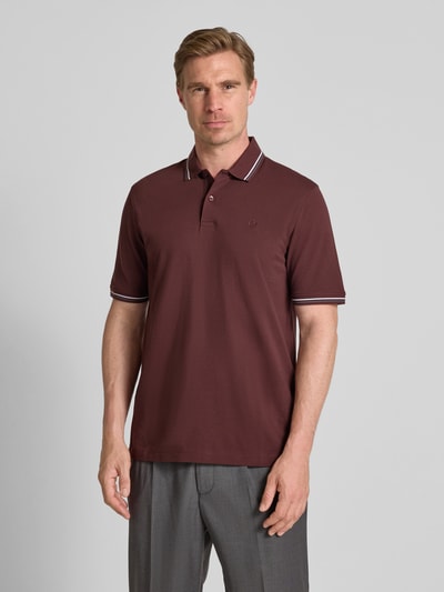bugatti Poloshirt mit kurzer Knopfleiste Bordeaux 4