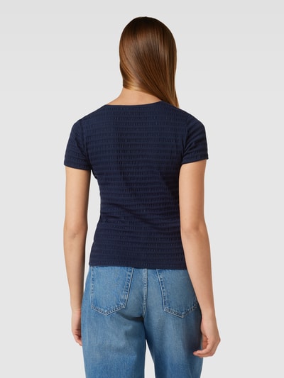 Emporio Armani T-Shirt mit Smok-Details Modell 'Jumper' Marine 5