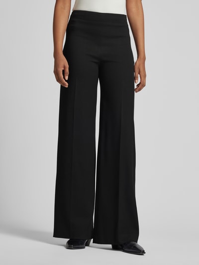 Drykorn Wide leg stoffen broek met ritssluiting opzij, model 'BEFORE' Zwart - 4