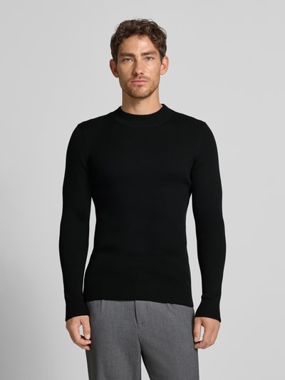 JOOP! Collection Gebreide pullover met ribboorden, model 'Donteo' Zwart - 4