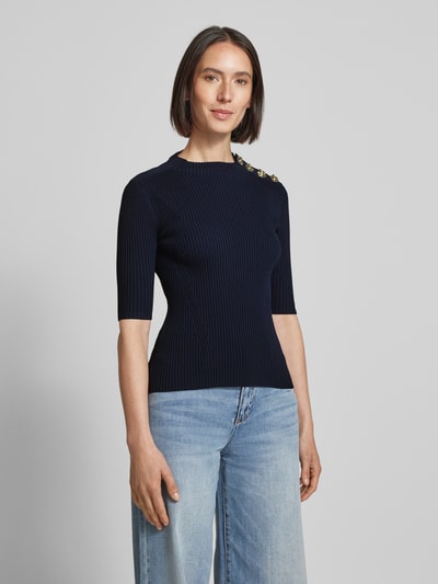 Ted Baker Gebreid shirt met sierknopen en 1/2-mouwen Marineblauw - 4