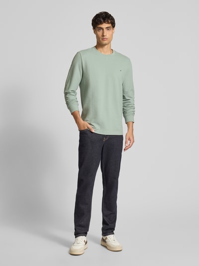 Christian Berg Men Pullover met labelpatch Rietgroen - 1