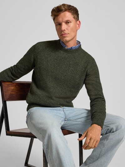 Barbour Regular fit gilet van een mix van wol en linnen met zijde Donkergroen - 3