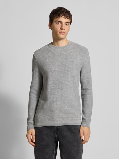 Superdry Sweter z dzianiny z prążkowanymi wykończeniami Jasnoszary 4