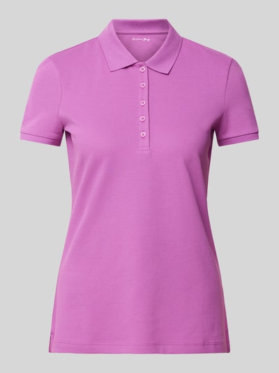 Christian Berg Woman Poloshirt mit kurzer Knopfleiste Lila 2