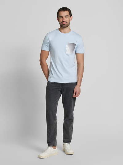 Tom Tailor Denim Regular Fit T-Shirt aus reiner Baumwolle Hellblau 1