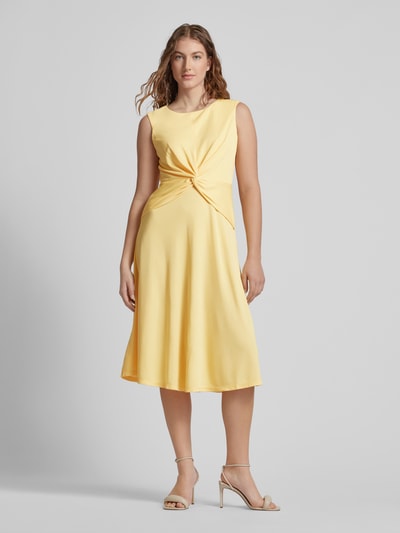 Lauren Ralph Lauren Midi-jurk met knoopdetail, model 'TESSANNE' Geel - 4