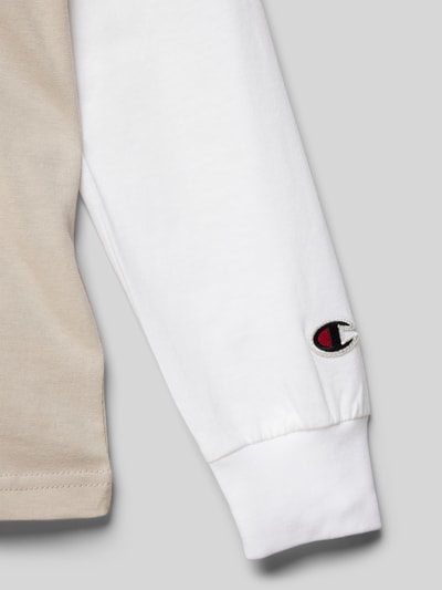 CHAMPION Longsleeve mit Label-Details und Rundhalsausschnitt Stein 2