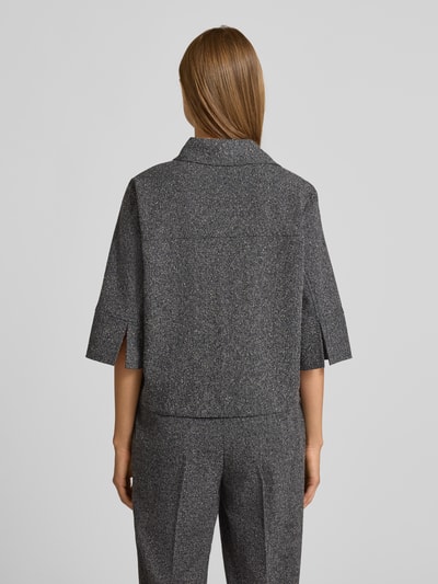 Someday Blouse met viscose en overhemdkraag, model 'Zinami' Marineblauw - 5