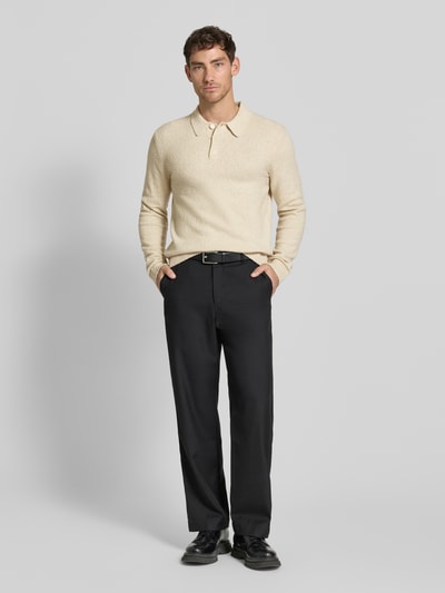 Jack & Jones Premium Strickpullover mit Polokragen Modell 'MAVERICK' Offwhite 1