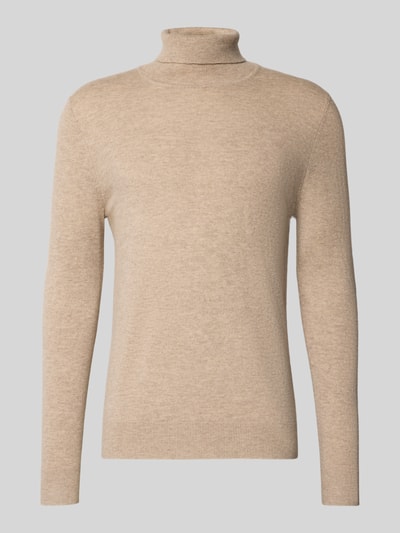 Christian Berg Men Rollkragenpullover aus Wolle-Kaschmir-Mix Beige Melange 2