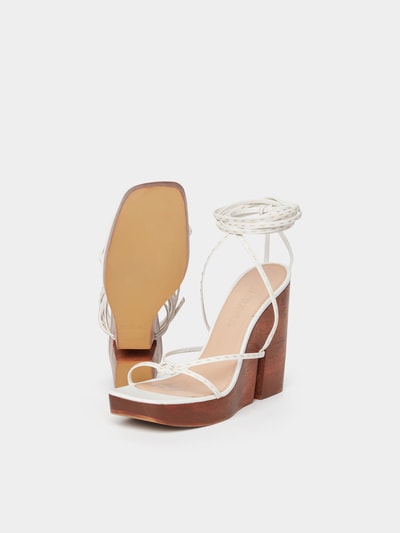 Jacquemus Wedges zum Schnüren Weiß 5