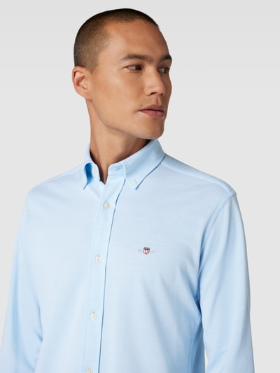 Gant Regular Fit Freizeithemd mit Button-Down-Kragen Modell 'PIQUE' Bleu 3