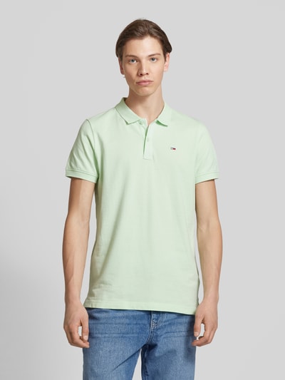 Tommy Jeans Slim fit poloshirt met logostitching Mintgroen - 4