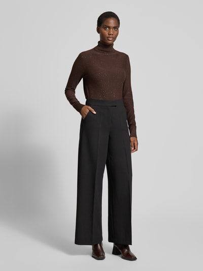 s.Oliver BLACK LABEL Slim Fit Rollkragenpullover mit Woll-Anteil Dunkelbraun 1