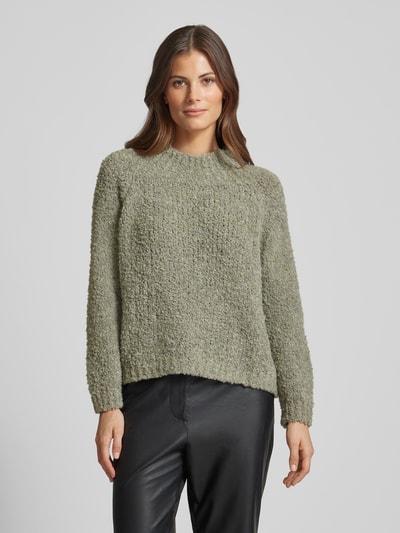 ZABAIONE Strickpullover mit gerippten Abschlüssen Khaki 4