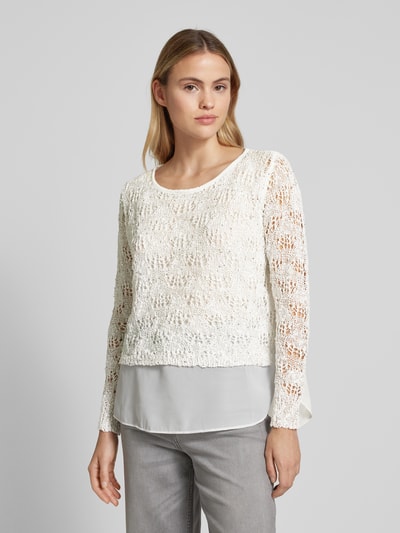 Apricot Regular Fit Strickpullover mit Paillettenbesatz Sand 4