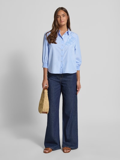 FREE/QUENT regular fit blouse met 3/4-mouwen model 'EVALINA' Blauw - 1