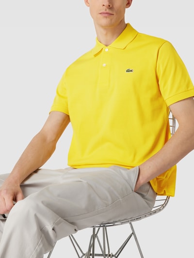 Lacoste Classic fit poloshirt met labelapplicatie Donkergeel - 3