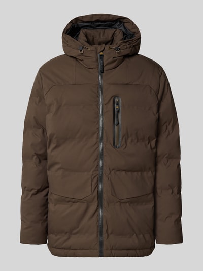 camel active Parka met capuchon en klepzakken, model 'TEXXXACTIVE' Donkerbruin - 2