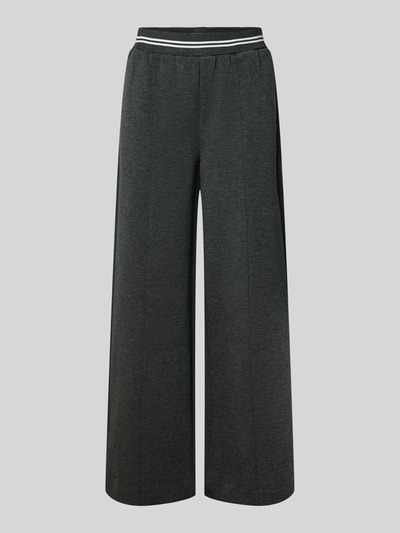 ICHI Wide Leg Stoffhose mit elastischem Bund Modell 'KATE' Anthrazit 2