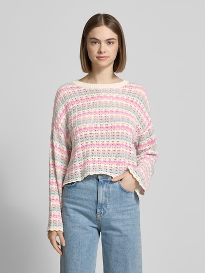 Only Relaxed Fit Strickpullover aus Baumwoll-Mix Modell 'ASA' Rosa 4