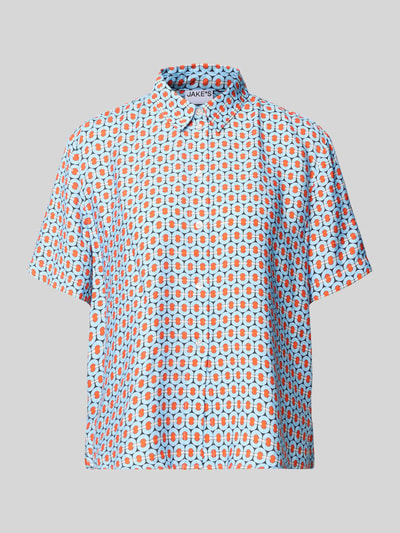 Produktfoto, Regular Fit Bluse aus Viskose-Mix mit 1/2-Arm von Jake*s Casual, bunte Muster, Hemdblusenkragen, Allover-Look, kurze Ärmel.