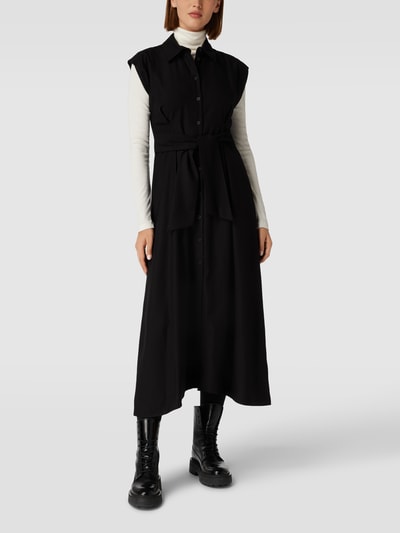 Mango Midikleid mit durchgehender Knopfleiste Modell 'TIBI' Schwarz 4