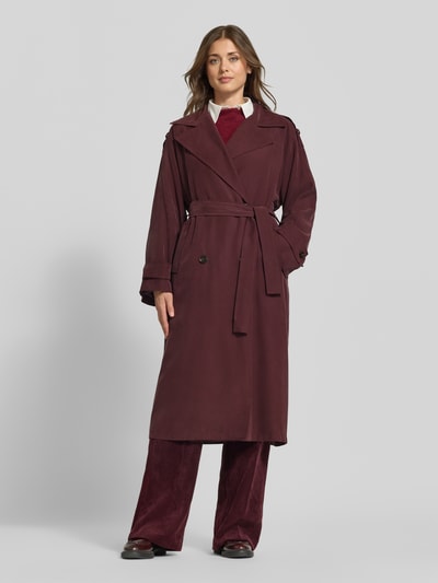Jake*s Collection Regular Fit Trenchcoat aus Viskose-Mix Pflaume 4