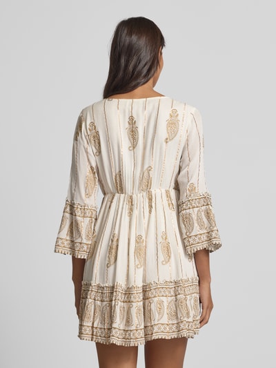 Apricot Minikleid mit Effektgarn Offwhite 5