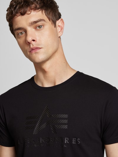 Alpha Industries T-shirt z nadrukiem z logo Czarny 3