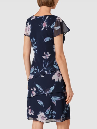 Christian Berg Cocktail Cocktailjurk met gebloemd all-over motief Marineblauw gemêleerd - 5