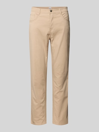 Produktfoto, Hose in verkürzter passform Modell 'Mary' van Brax, beige, katoenmix met lyocell, steekzakken, context uit omschrijving