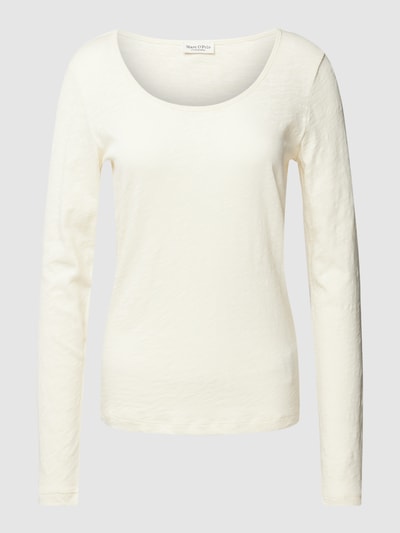 Marc O'Polo Shirt met lange mouwen en geribde ronde hals Offwhite - 2