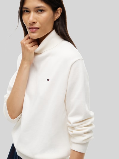 Tommy Jeans Regular Fit Rollkragenpullover aus reiner Baumwolle Weiss 3