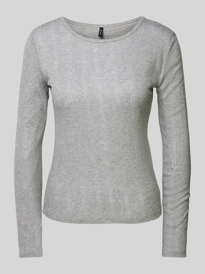 Vero Moda Regular Fit Langarmshirt aus reiner Baumwolle Modell 'LISA'
 Hellgrau 1