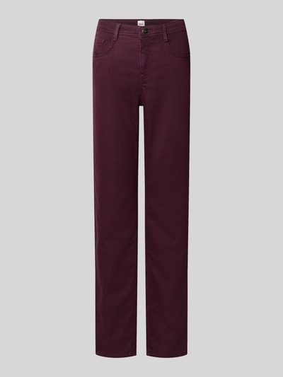 Produktfoto, Regular Fit Gerade Hose aus Lyocell-Mix mit Modal-Baumwoll-Anteil Modell 'MARY' von Brax, weinrot, glatte Oberfläche, Damen Gerade Hose von Brax