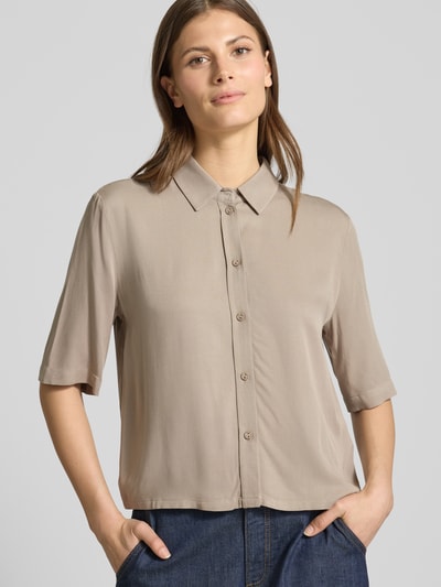 Jake*s Studio Woman Regular Fit Hemdbluse mit 1/2-Arm Taupe 3