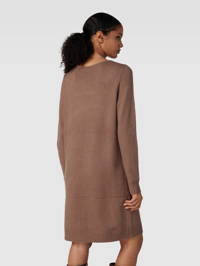 Vila Strickkleid mit Rundhalsausschnitt in unifarbenem Design Taupe 5