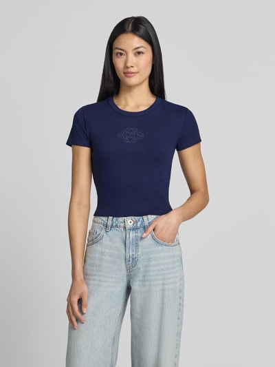 HUGO Regular Fit T-Shirt aus Baumwoll-Mix Modell 'DELANOR_4' ' Marine 4