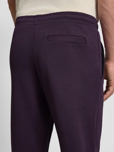 BOSS Green Regular fit sweatpants van katoenmix Paars - 3