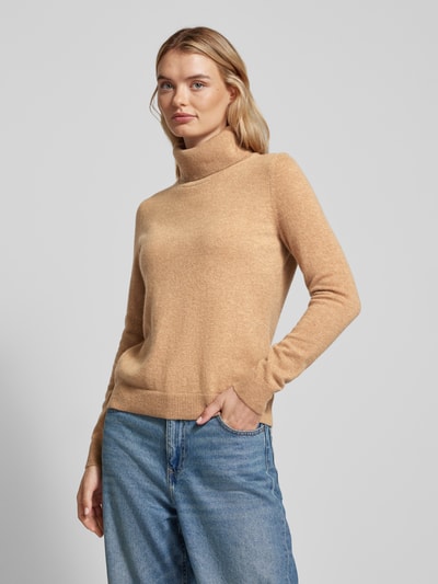 Christian Berg Woman Rollkragenpullover mit gerippten Abschlüssen Camel 4