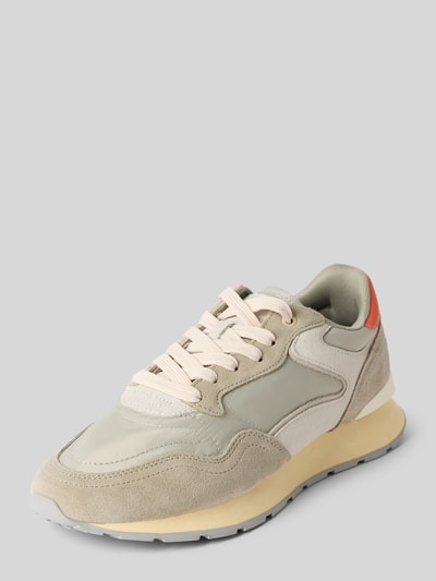 Produktfoto, Sneaker mit Logo-Prägung Modell 'City' von HOFF in Beige und Grau, abgerundete Passform, 3 cm Absatz, profilierte Sohle, Schnürverschluss