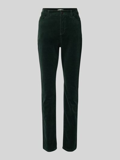 Christian Berg Woman Slim fit corduroy broek in 5-pocketmodel Donkergroen - 2