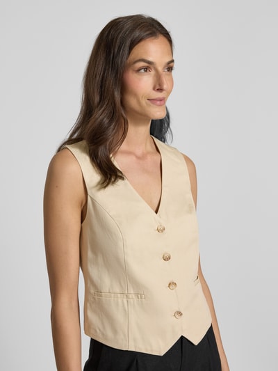 Tom Tailor Slim fit gilet van twill Beige - 3