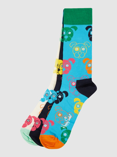 Happy Socks Sokken met stretch, set van 3 paar Zwart - 1
