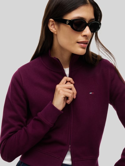 Tommy Jeans Regular Fit Sweatjacke aus Baumwoll-Mix Bordeaux 3