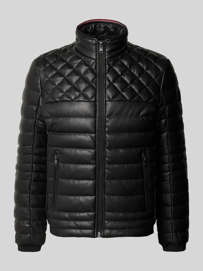 MCNEAL Pikowana kurtka z imitacji skóry ze stójką z podszewką Czarny 2