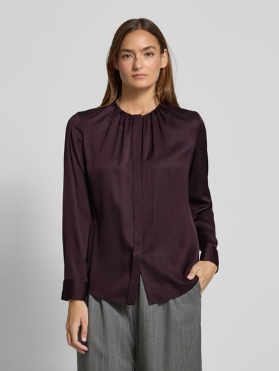 BOSS Regular Fit Langarmbluse aus Seiden-Mix Modell 'BANORAH' Aubergine 4