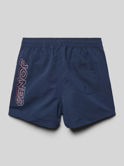 Jack & Jones Zwembroek met labelprint, model 'SWIM' Marineblauw - 3